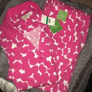 Pink and white Kate Spade pajama set size large